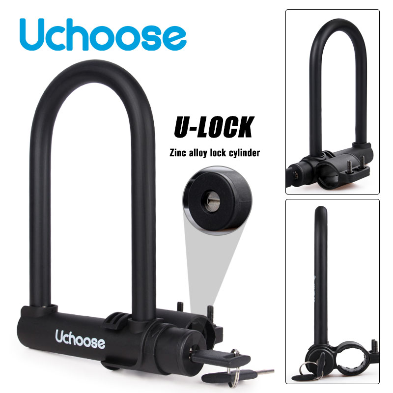 U Lock Heavy Duty - cycling bold bike U lock Zinc