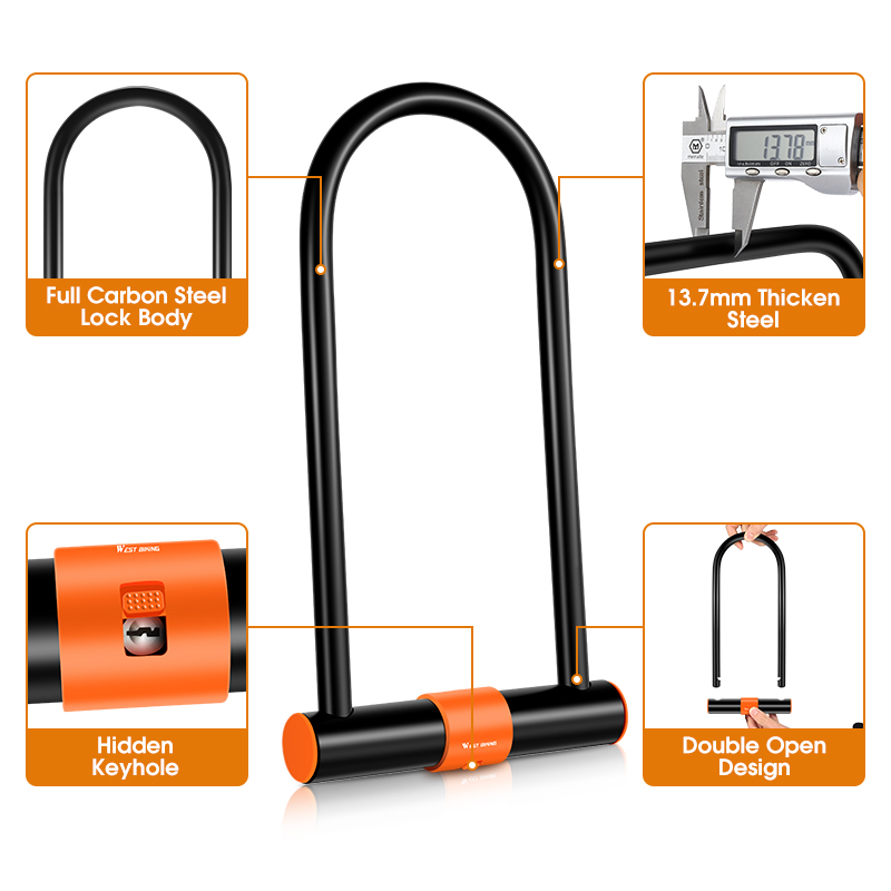 WEST BIKING Double Opening U B - đánh giá và giá U Lock Heavy Duty